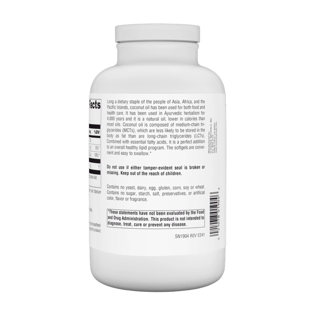 Source Naturals, Coconut Oil Extra Virgin, 1000 Mg, 240 Softgels