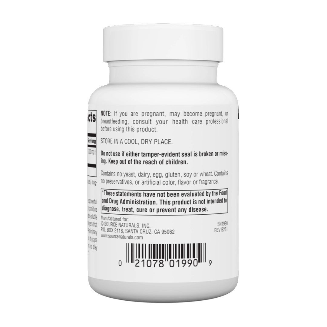 Source Naturals, Grape Seed Extract, Proanthodyn, 200 Mg, 60 Caps
