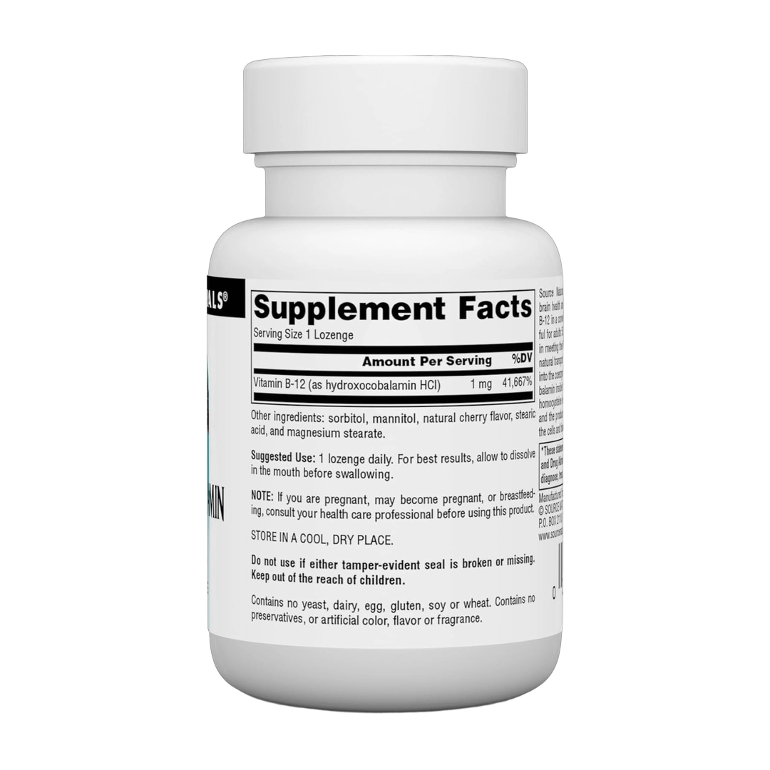 Source Naturals, HydroxoCobalamin, Cherry, 1 mg, 60 Lozenges