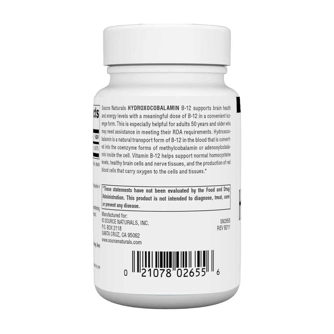 Source Naturals, HydroxoCobalamin, Vitamin B12, Cherry , 1 mg, 120 Lozenges