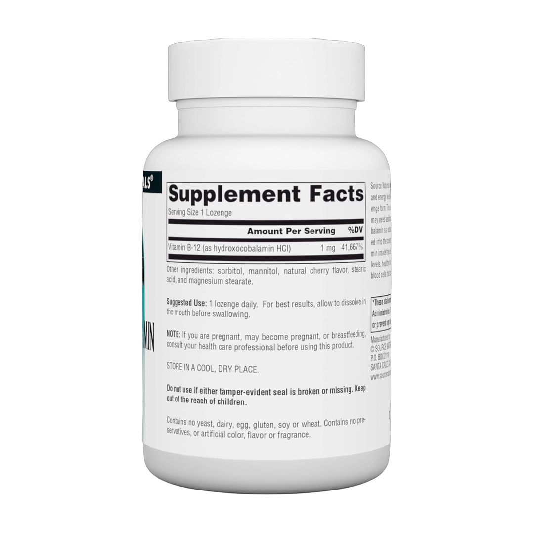 Source Naturals, HydroxoCobalamin, Cherry, 1 mg, 240 Lozenge