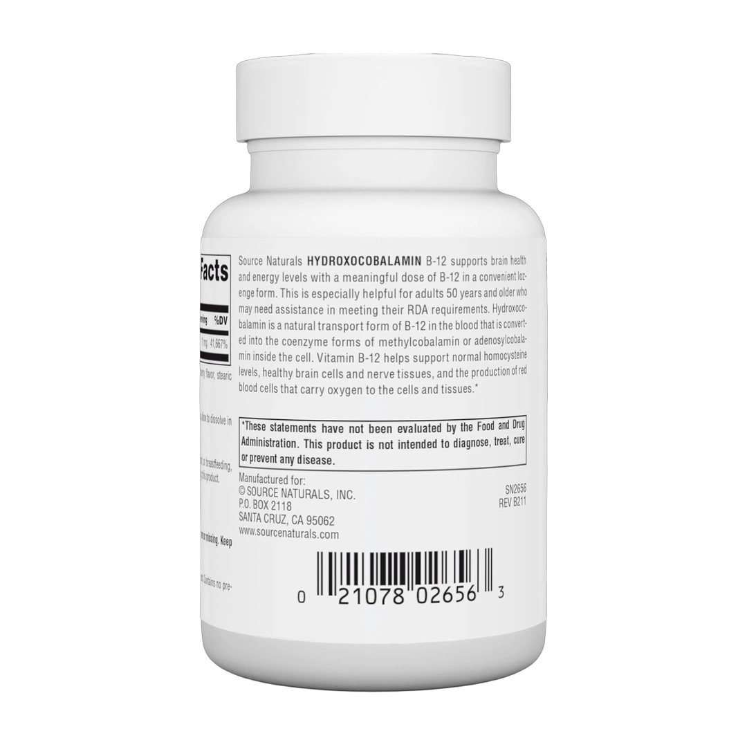 Source Naturals, HydroxoCobalamin, Cherry, 1 mg, 240 Lozenge