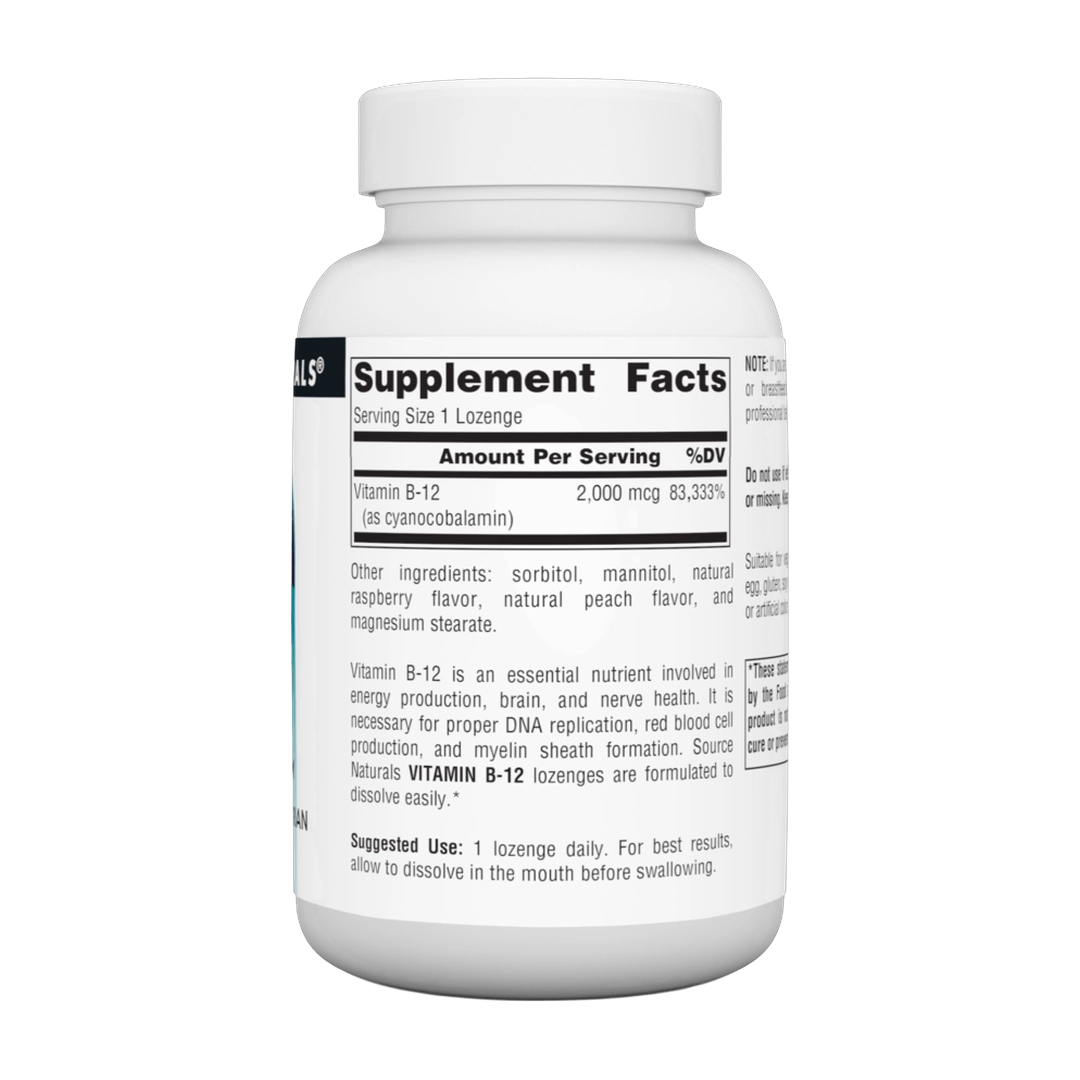 Source Naturals, B-12, 2000 Mcg, 200 Lozenge