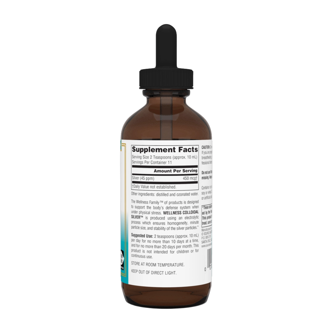 Source Naturals, Wellness Colloidal Silver, 45 Ppm, 4 Liquid