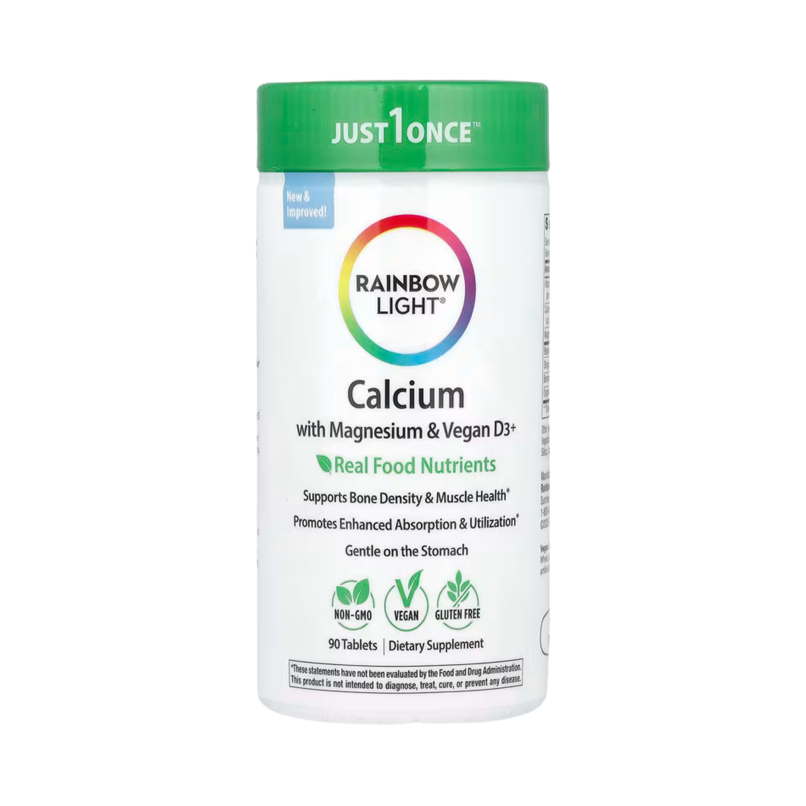 Rainbow Light, Calcium with Magnesium & Vitamin D3+, 90 Tablets