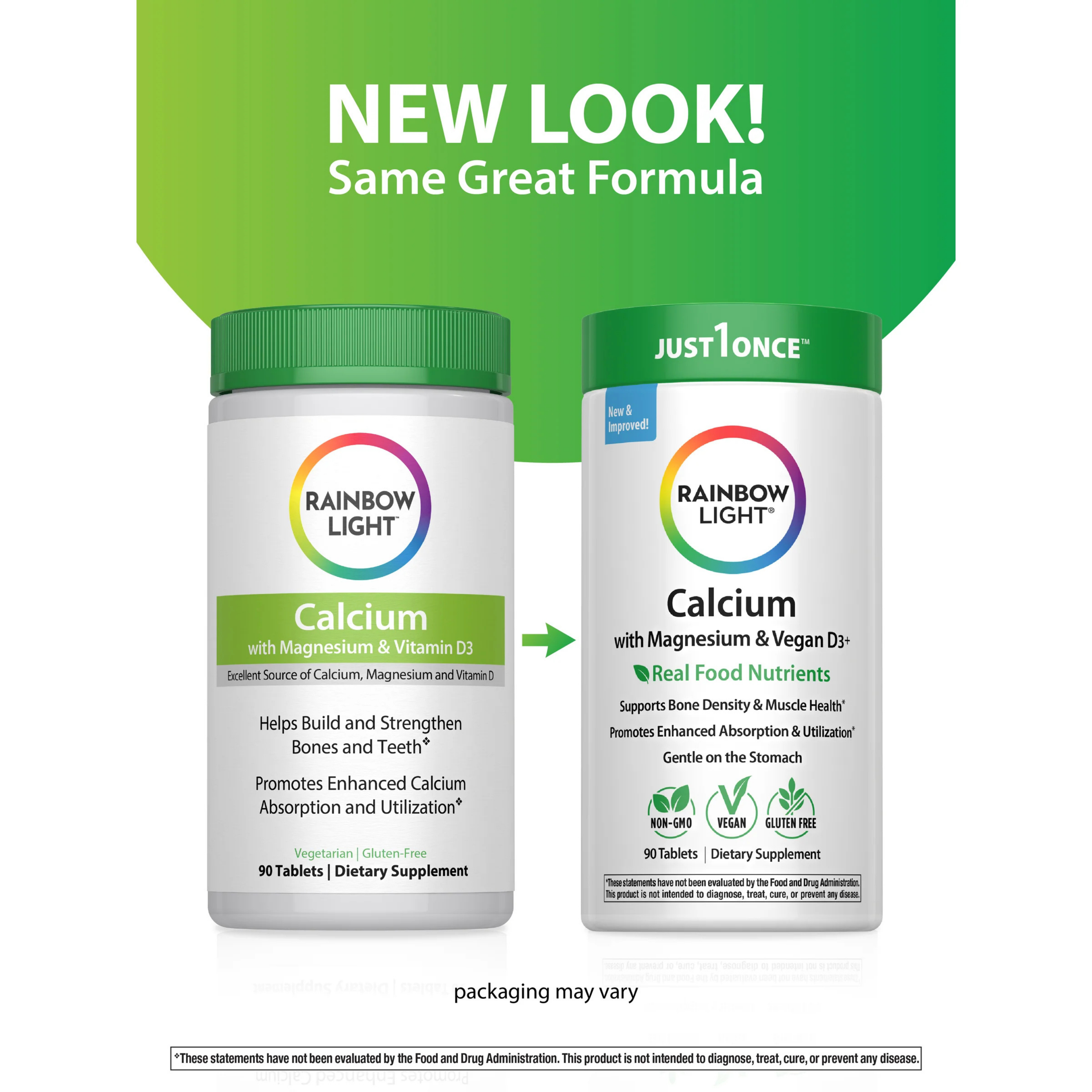 Rainbow Light, Calcium with Magnesium & Vitamin D3+, 90 Tablets