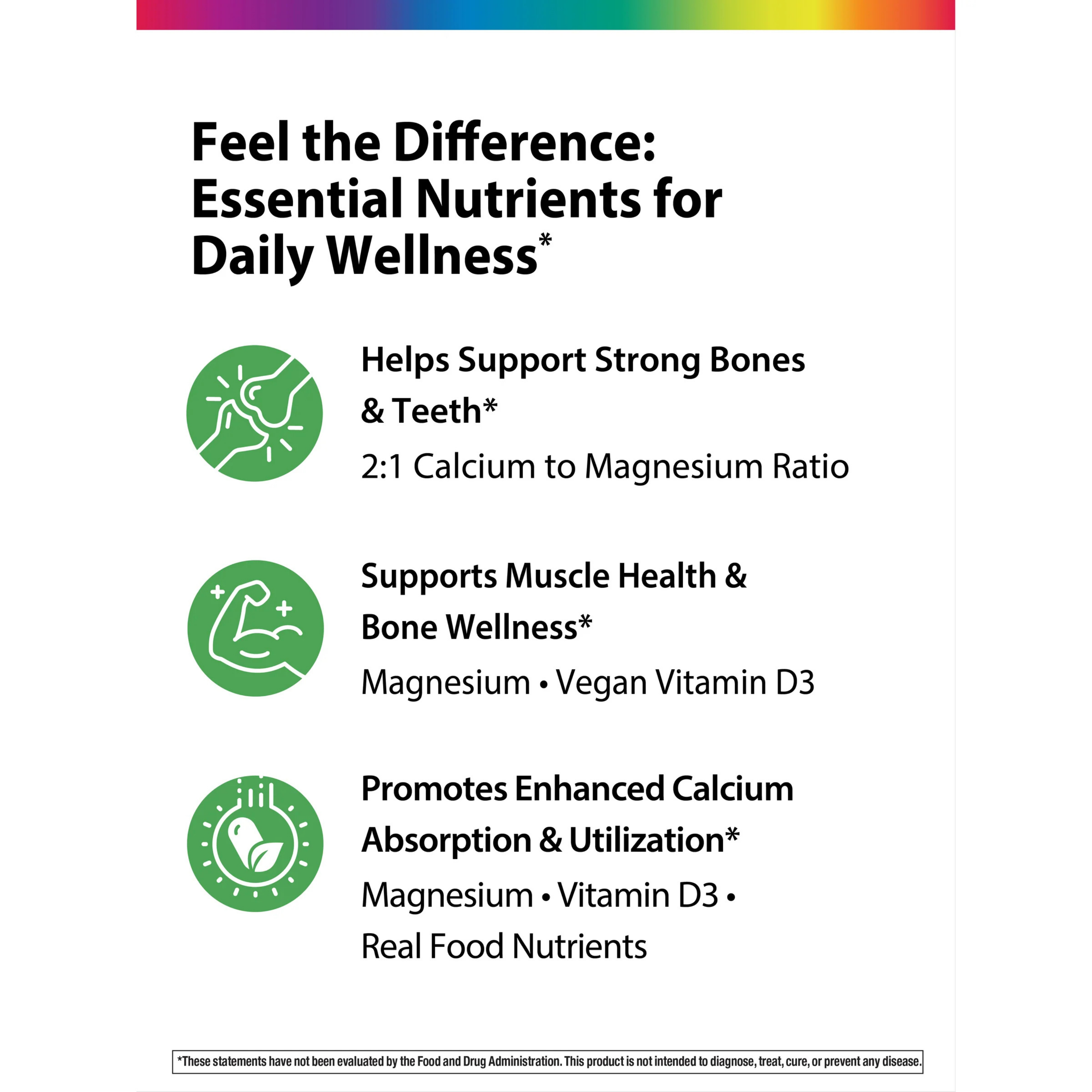 Rainbow Light, Calcium with Magnesium & Vitamin D3+, 90 Tablets