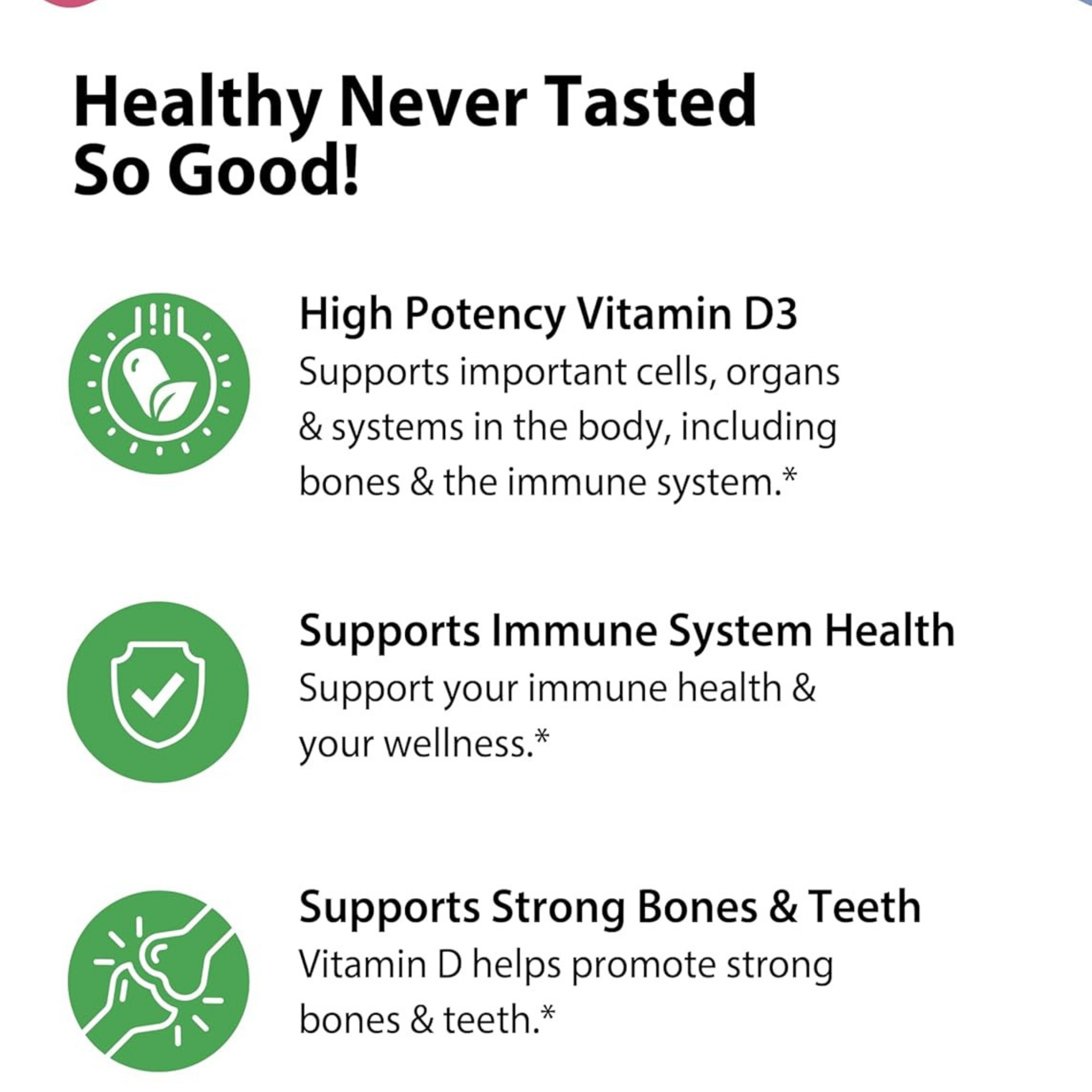 Rainbow Light, High Potency, Vitamin D3 Gummies, 2000 IU, berry, 60 Vegetarian Gummies