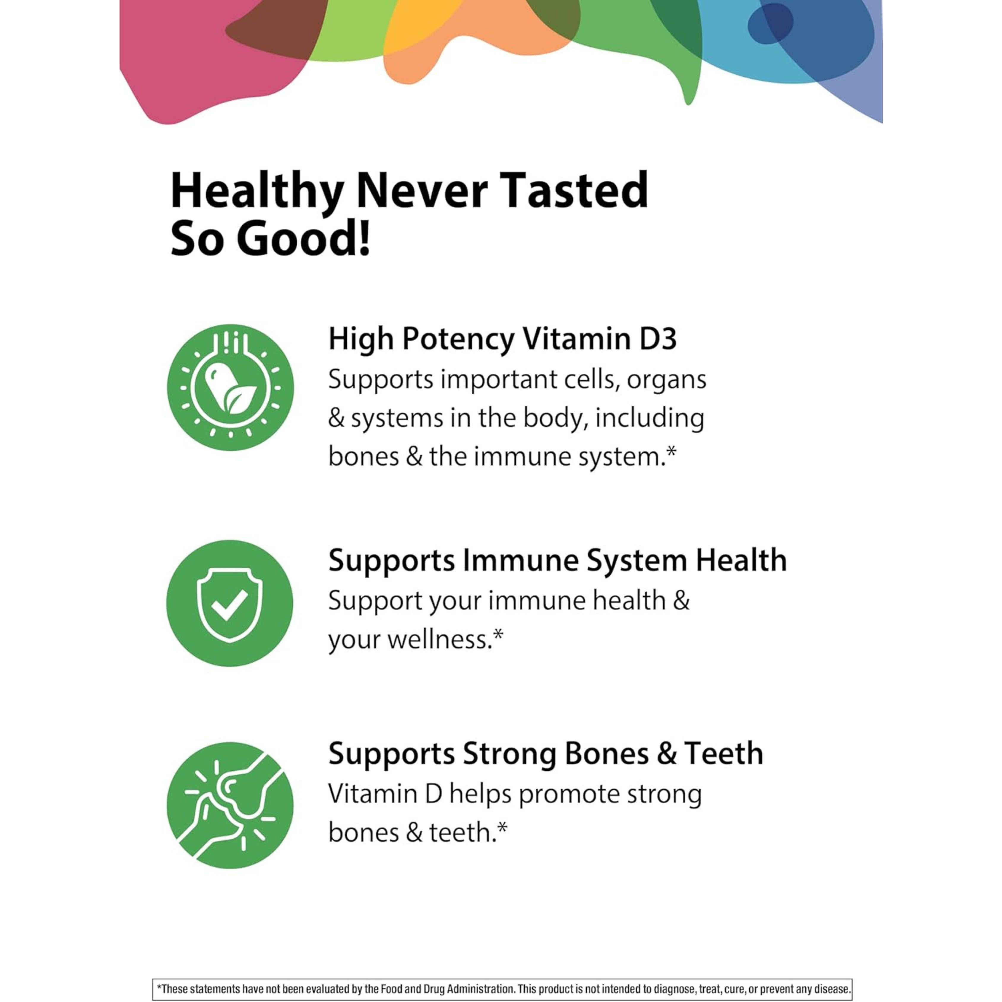 Rainbow Light, High Potency, Vitamin D3 Gummies, 2000 IU, berry, 120 Vegetarian Gummies