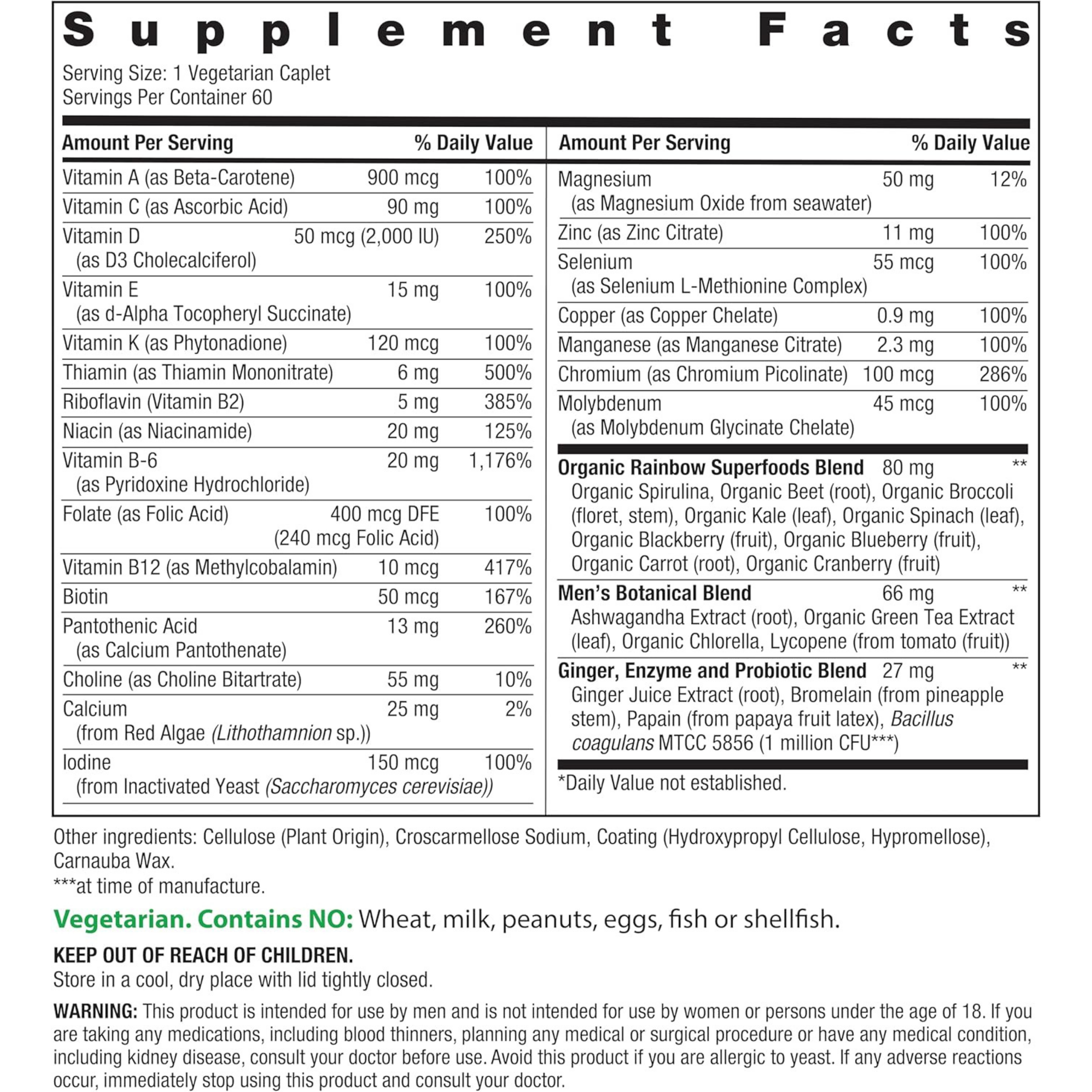 Rainbow Light, Men's One+, 60 Vegetarian Tablets