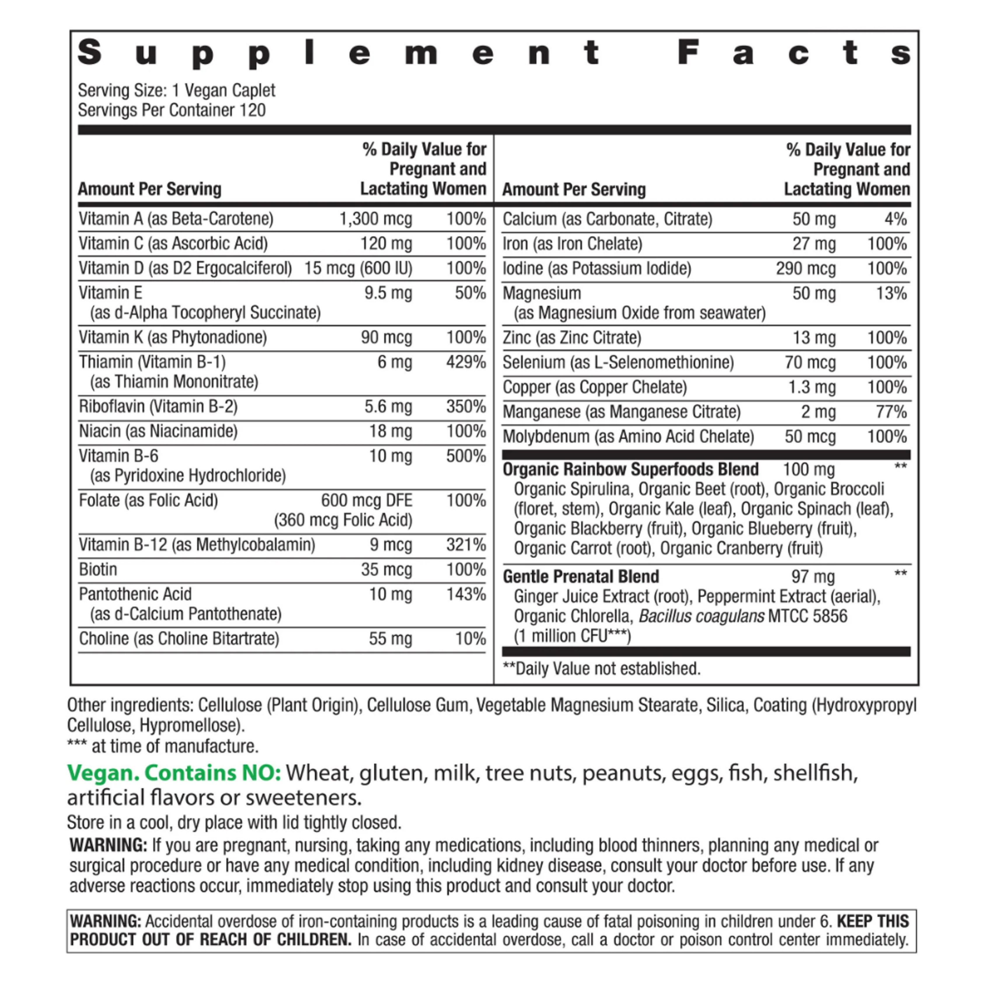 Rainbow Light, Prenatal One + Real Food Nutrients, 120 Vegan Tablets