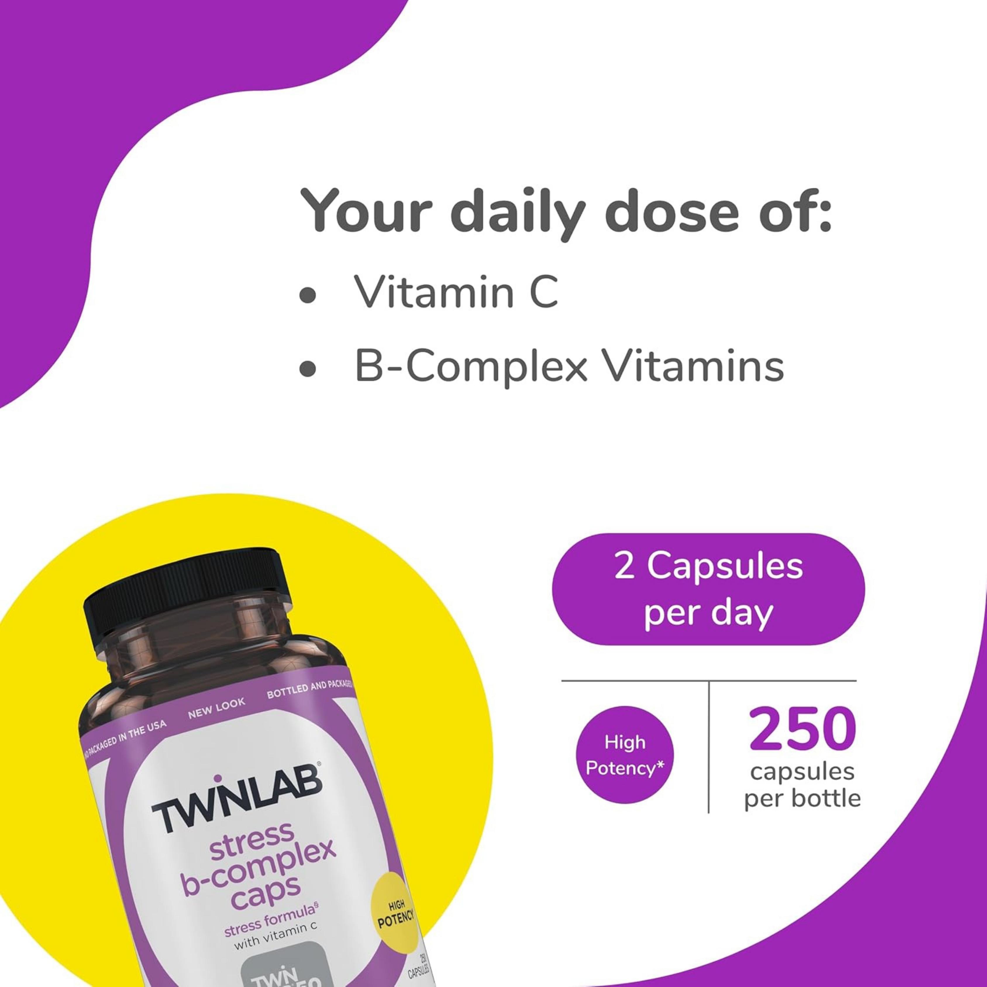 Twinlab, Stress B-Complex Caps, 250 Capsules