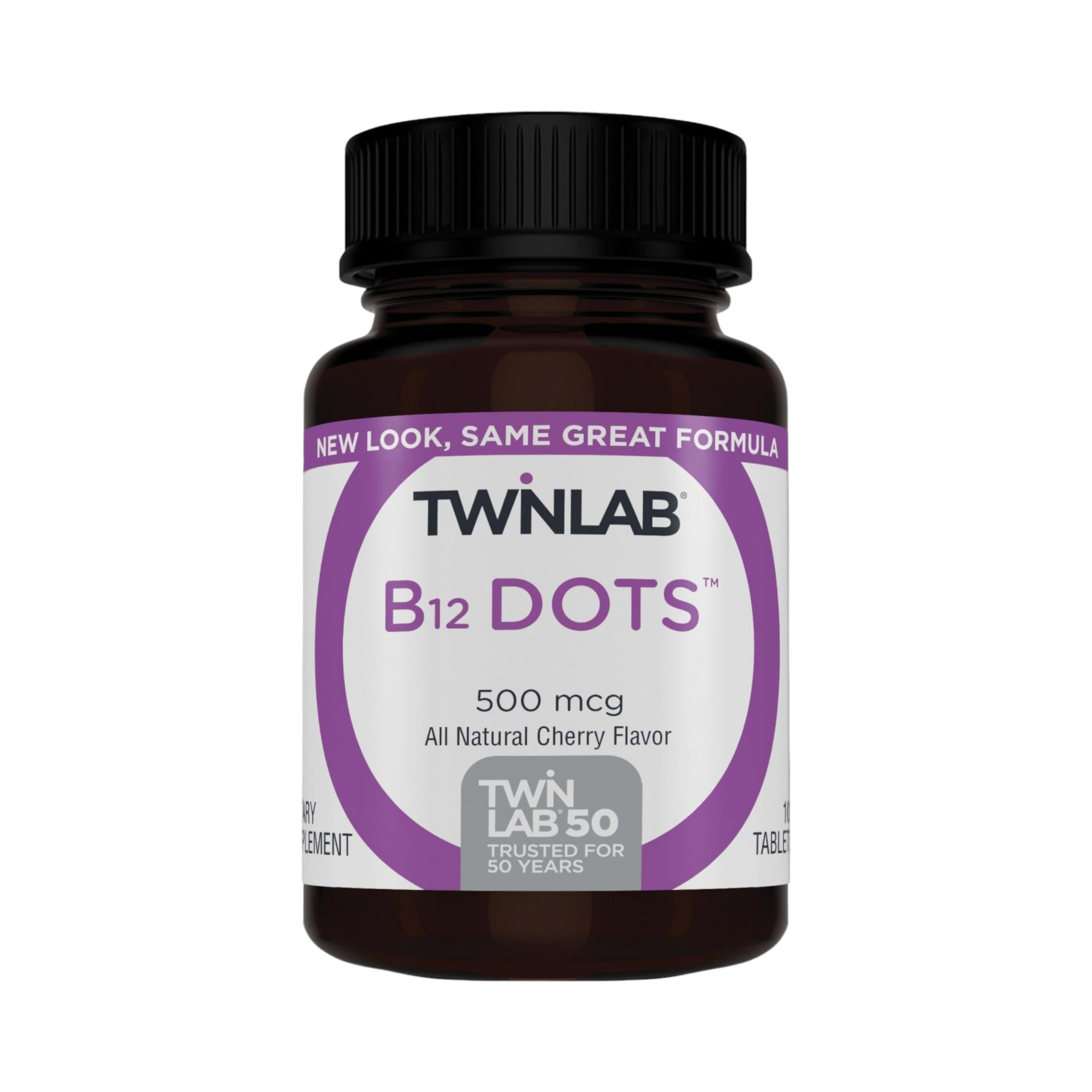 Twinlab, B12 DOTS, Cherry Flavor, 500 mcg, 100 Tables