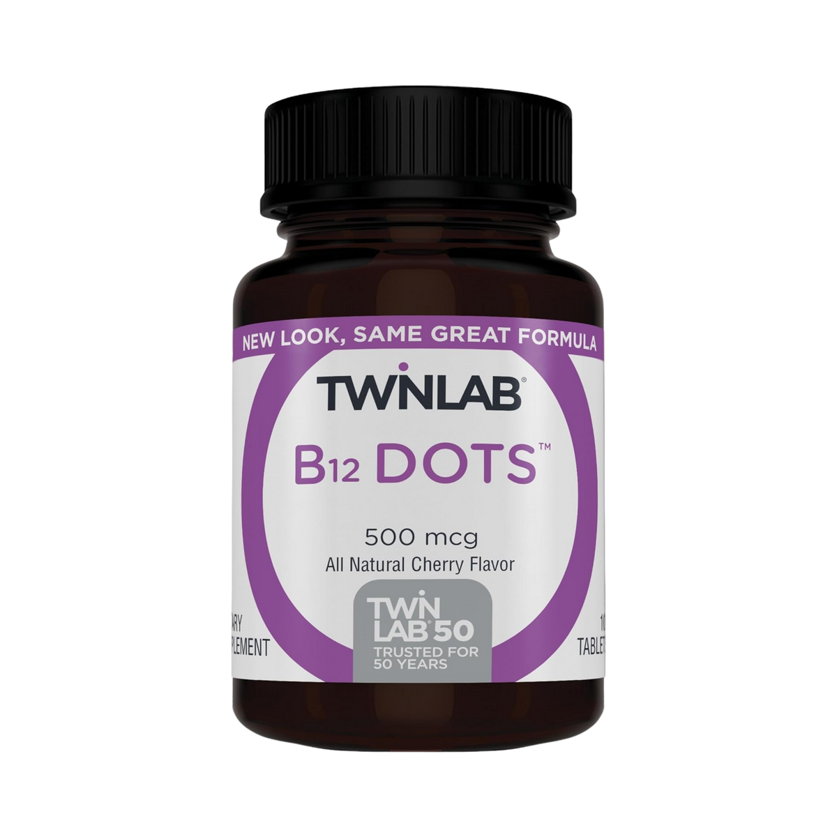 Twinlab, B12 DOTS, Cherry Flavor, 500 mcg, 100 Tables