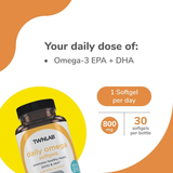 Twinlab, Daily Omega Softgels, 800 mg, 30 Softgels