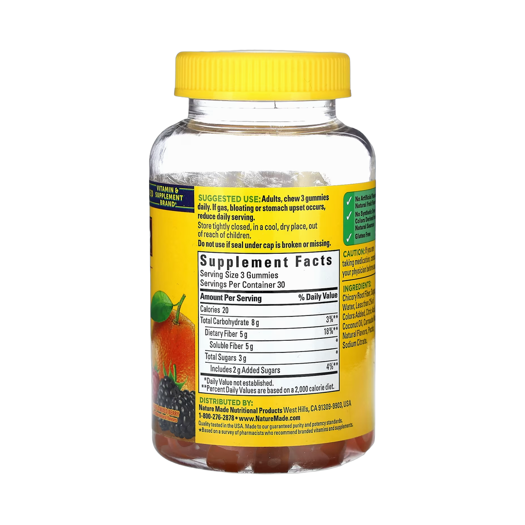 Nature Made, Fiber Gummies, Orange & Mixed Berry, 90 Gummies