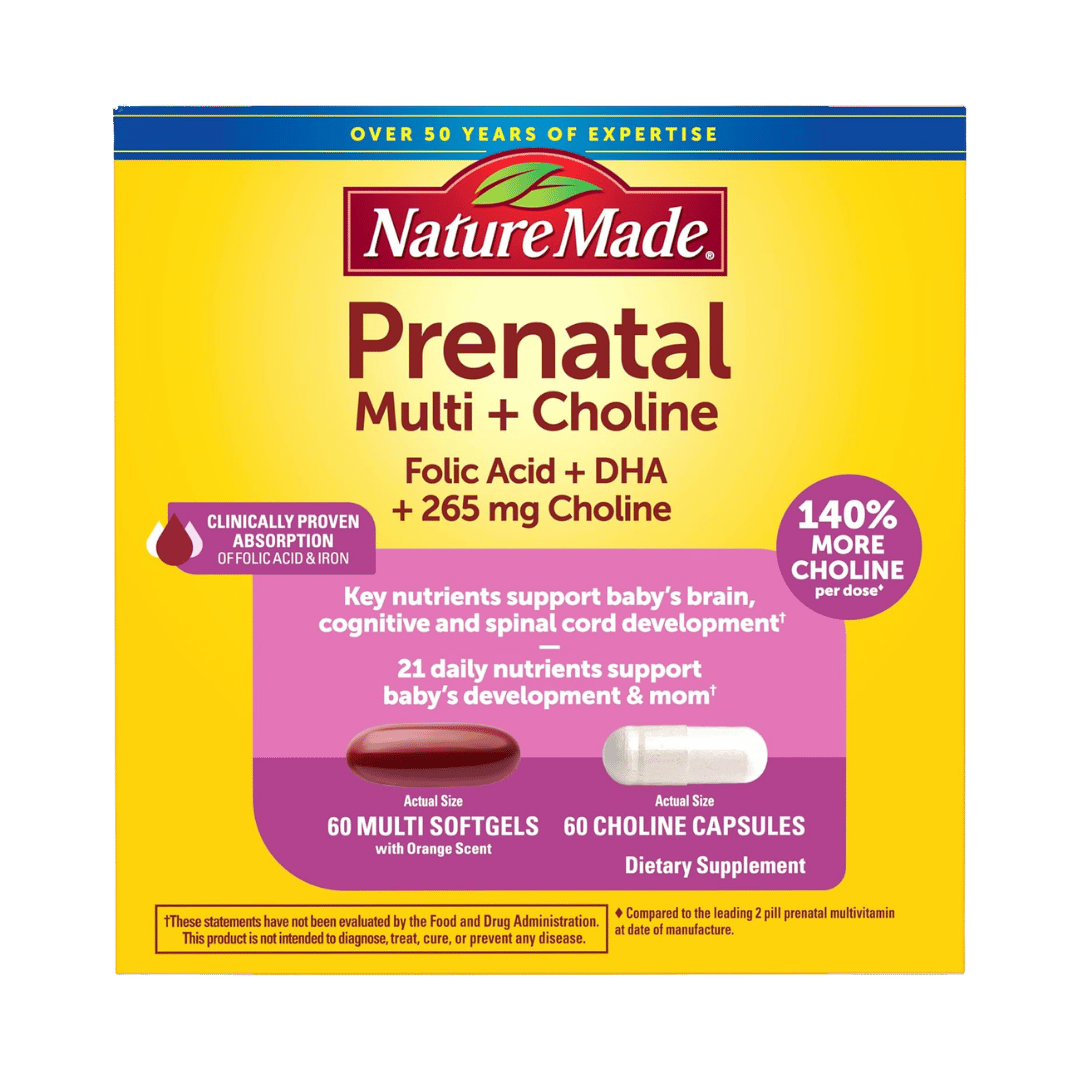 Nature made, Prenatal Multi + Choline, 60 Softgels, 60 Capsules