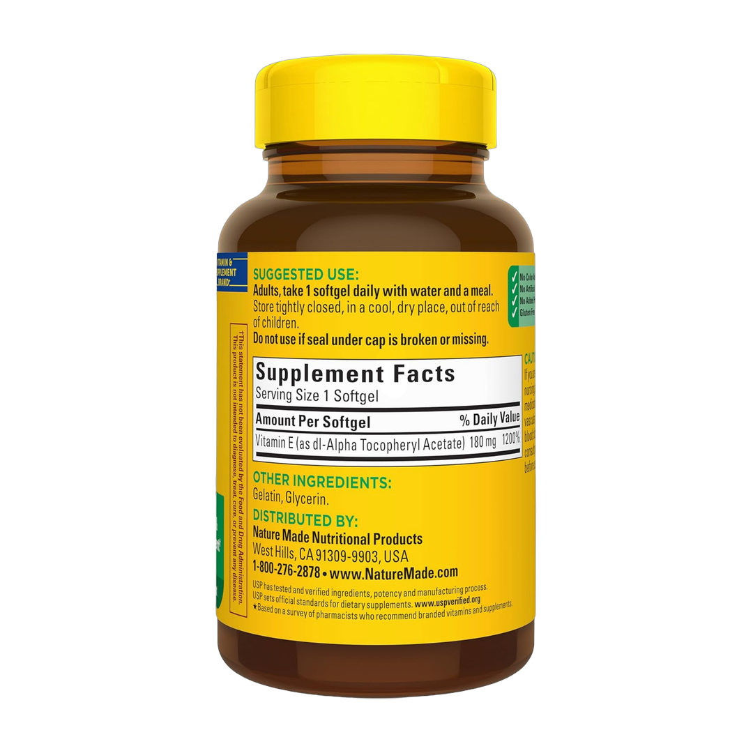Nature Made, Vitamin E, 180 mg (400 IU), 180 Softgels