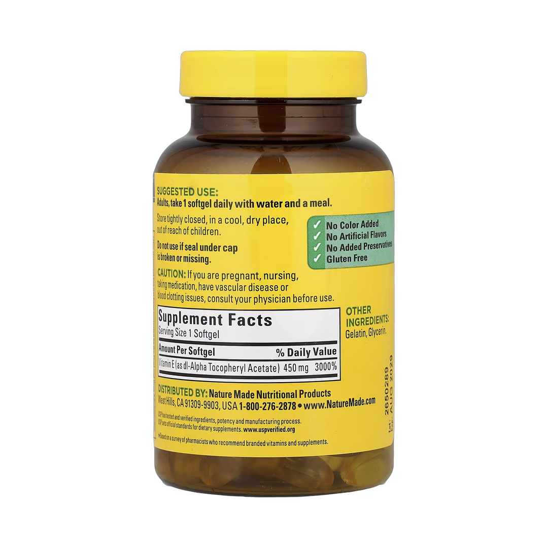 Nature Made, Vitamin E, 450 mg (1,000 IU), 60 Softgels