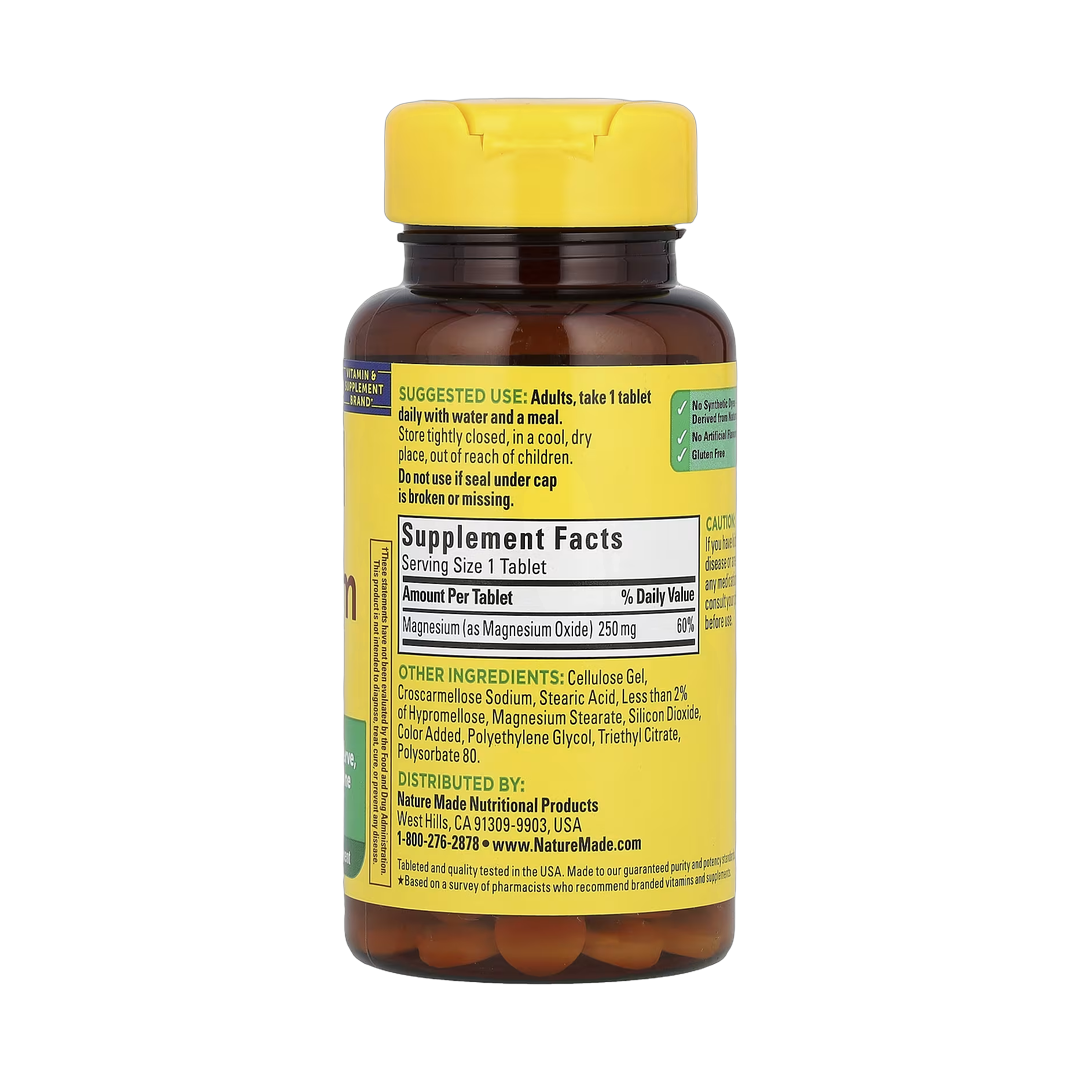 Nature Made, Magnesium, 250 mg, 100 Tablets