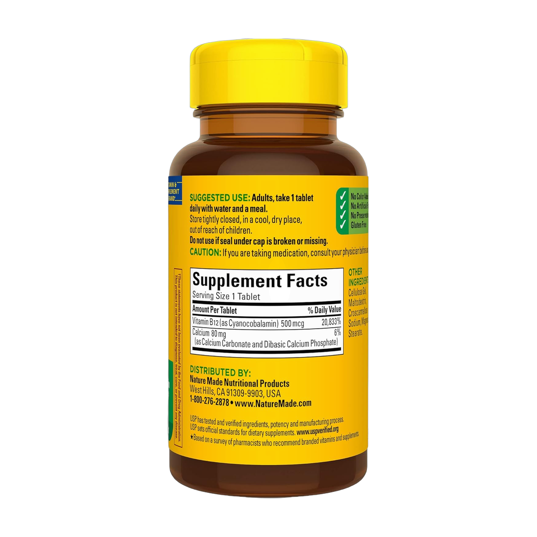 Nature Made, Vitamin B12 500 mcg, 100 Tablets