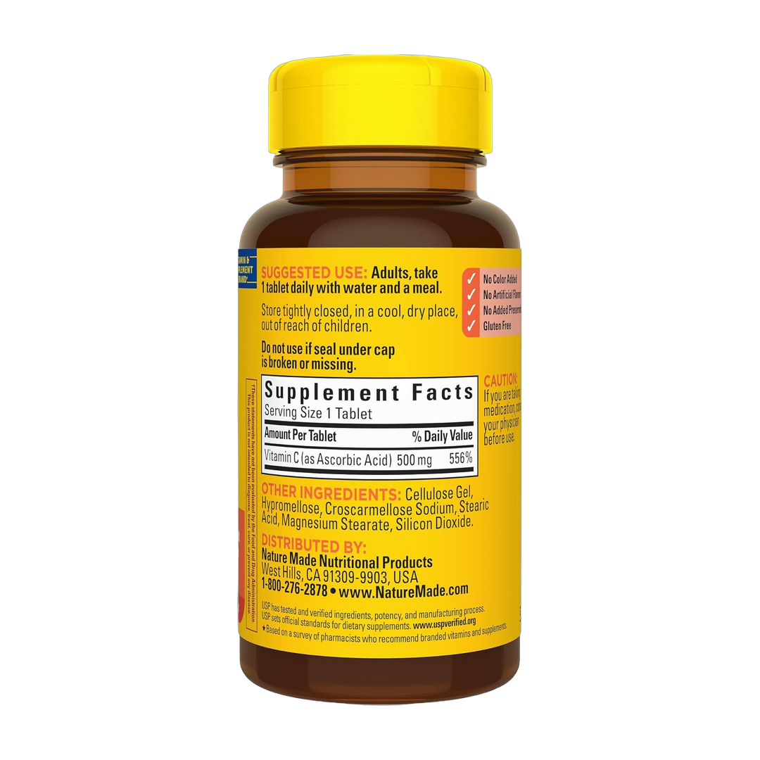 Nature Made, Vitamin C, 500 mg Tablets, 100 Tablets