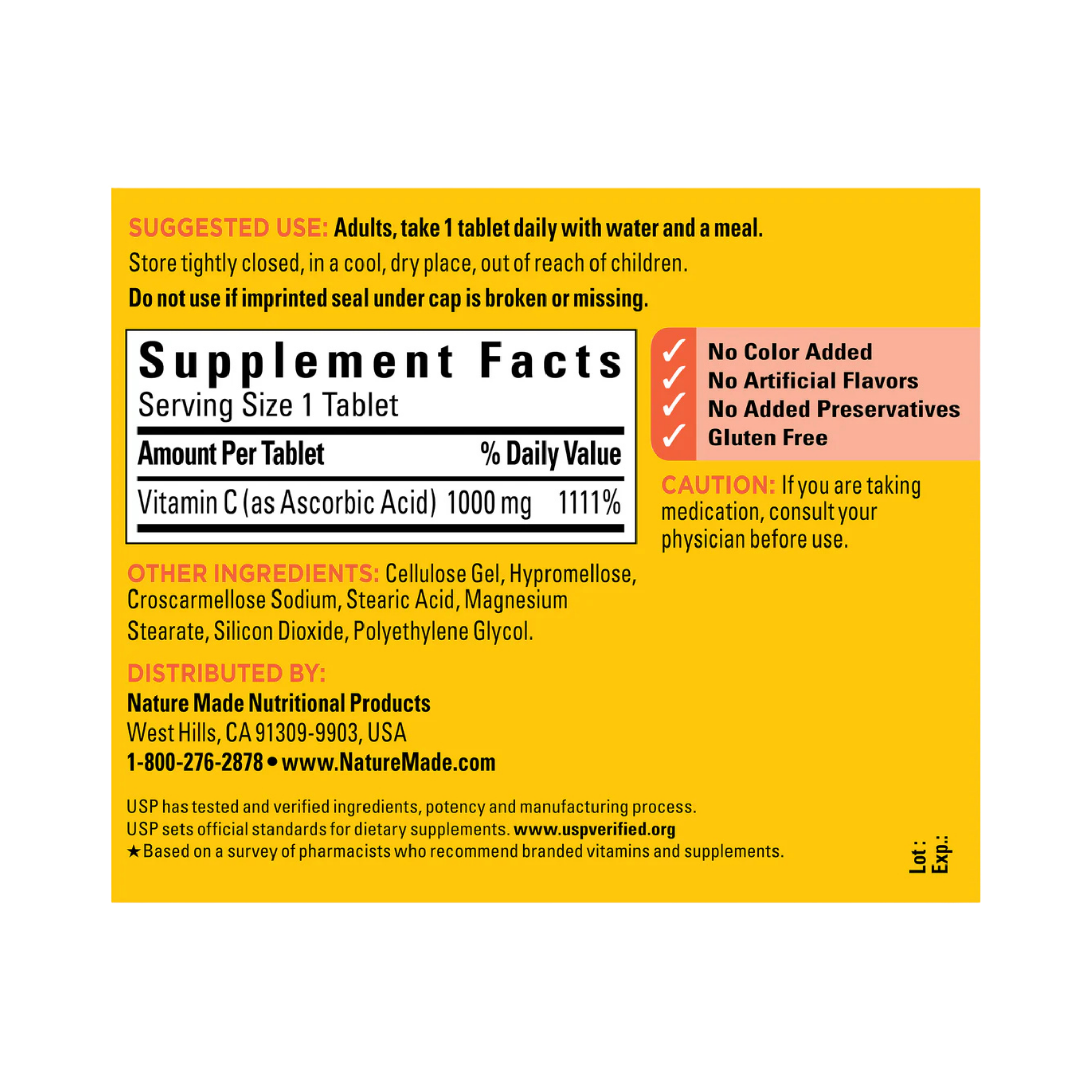 Nature Made, Vitamin C, 1000 mg, 100 Tablets
