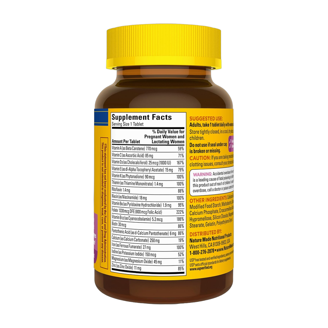 Nature Made, Prenatal Multivitamin with Folic Acid, 90 Tablets
