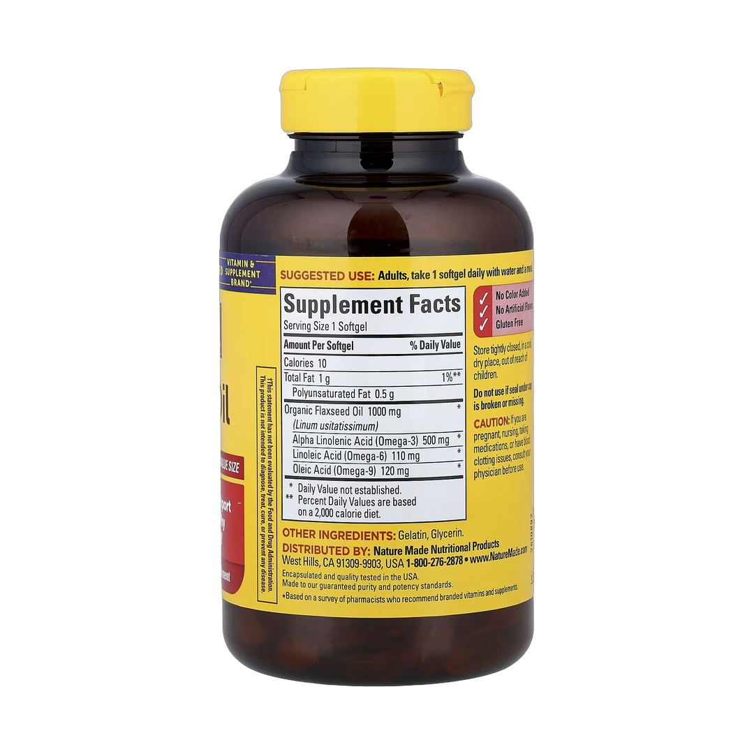 Nature Made, Flaxseed Oil, 1,000 mg, 180 Softgels