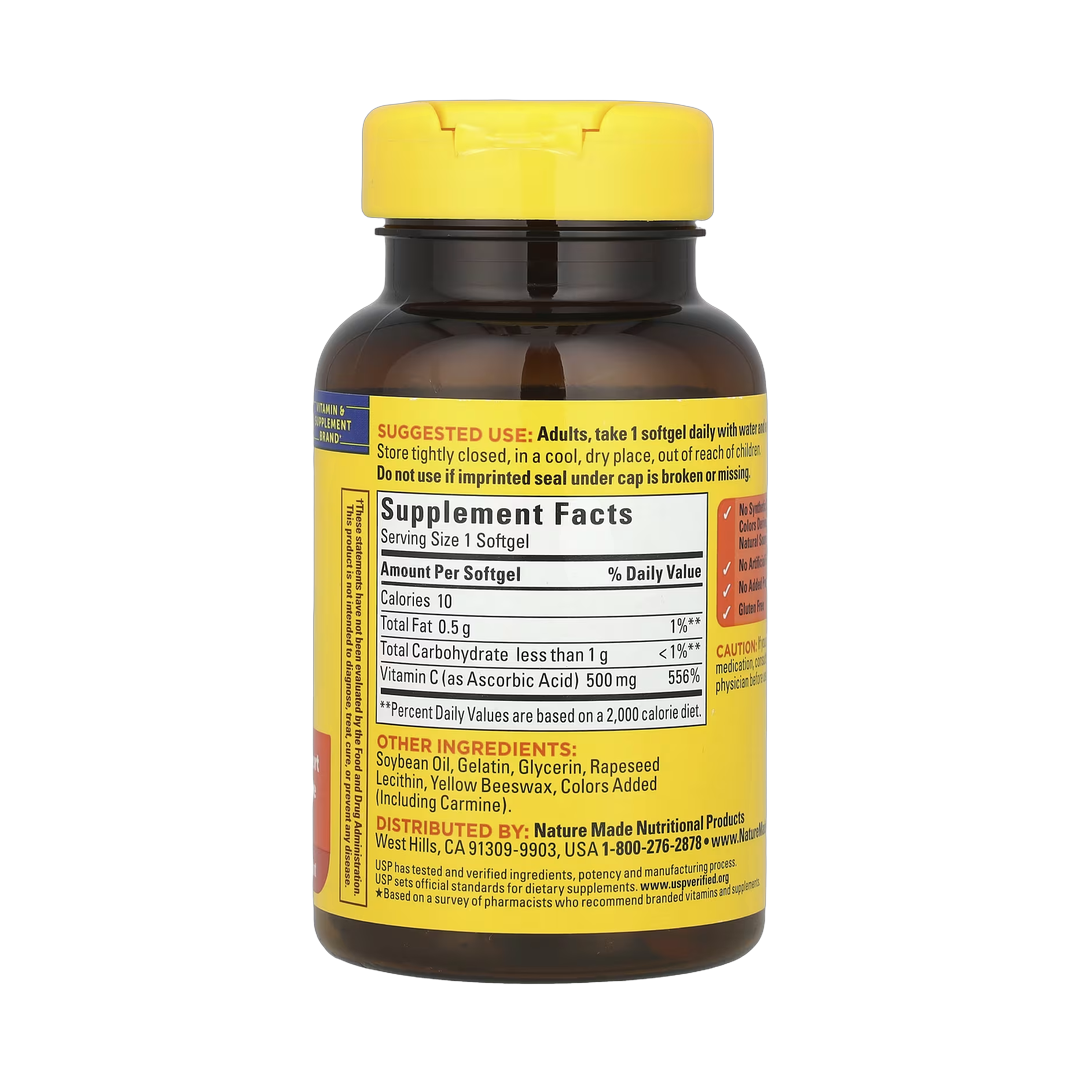 Nature Made, Vitamin C, 500 mg, 60 Softgels