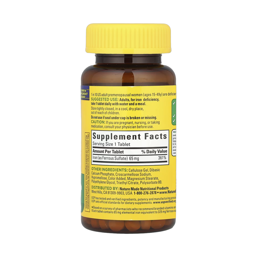 Nature Made, Iron, 65 mg, 180 Tablets