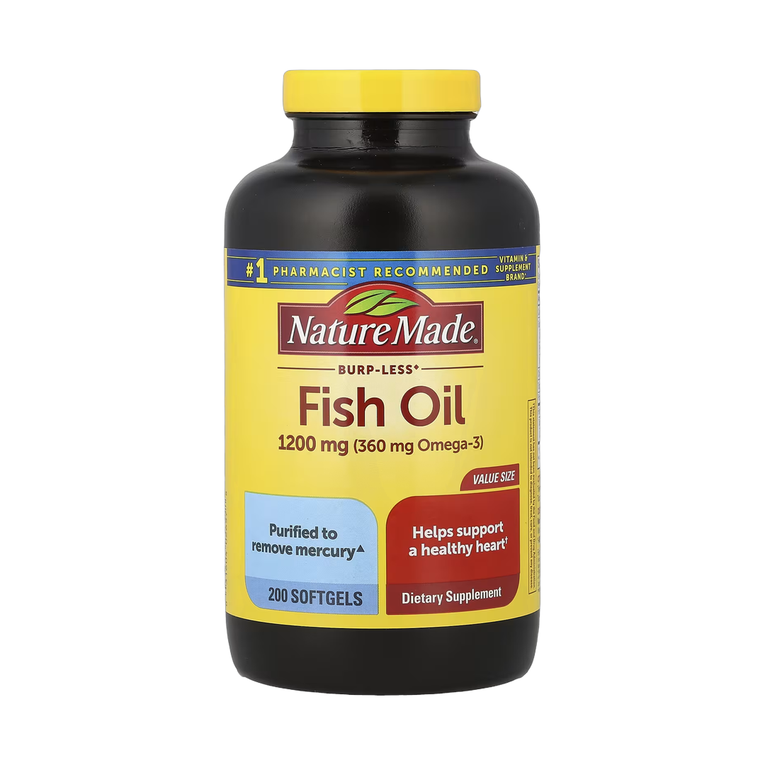 Nature Made, Fish Oil, Burp-Less, 1,200 mg, 200 Softgels