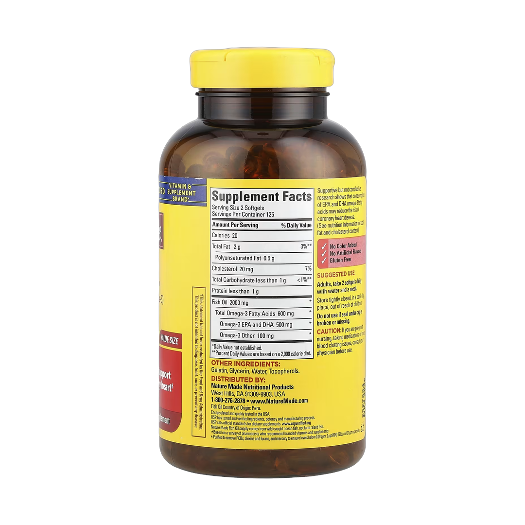 Nature Made, Fish Oil, 1,000 mg, 250 Softgels