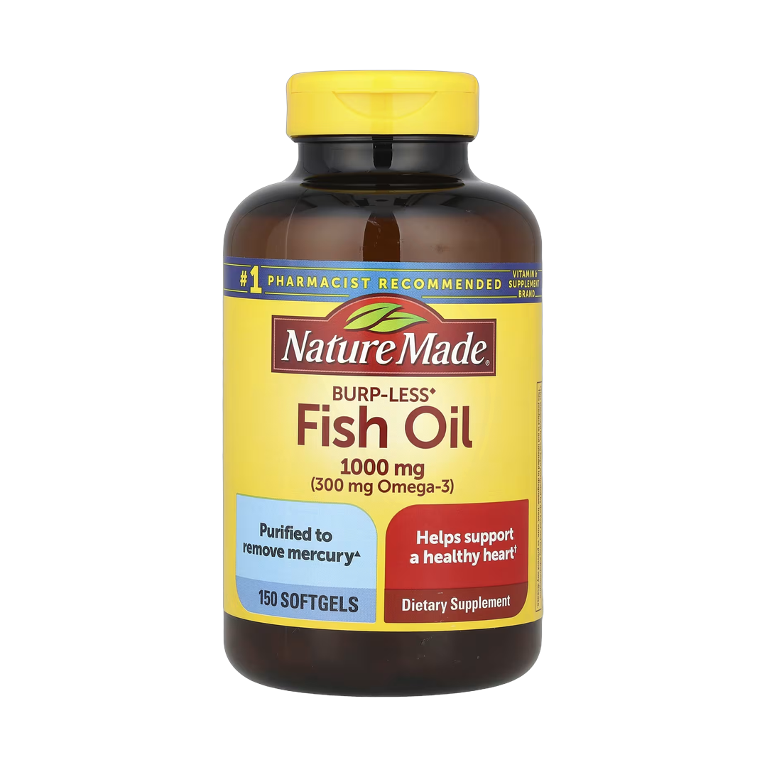 Nature Made, Fish Oil, Burp-Less, 1,000 mg, 150 Softgels