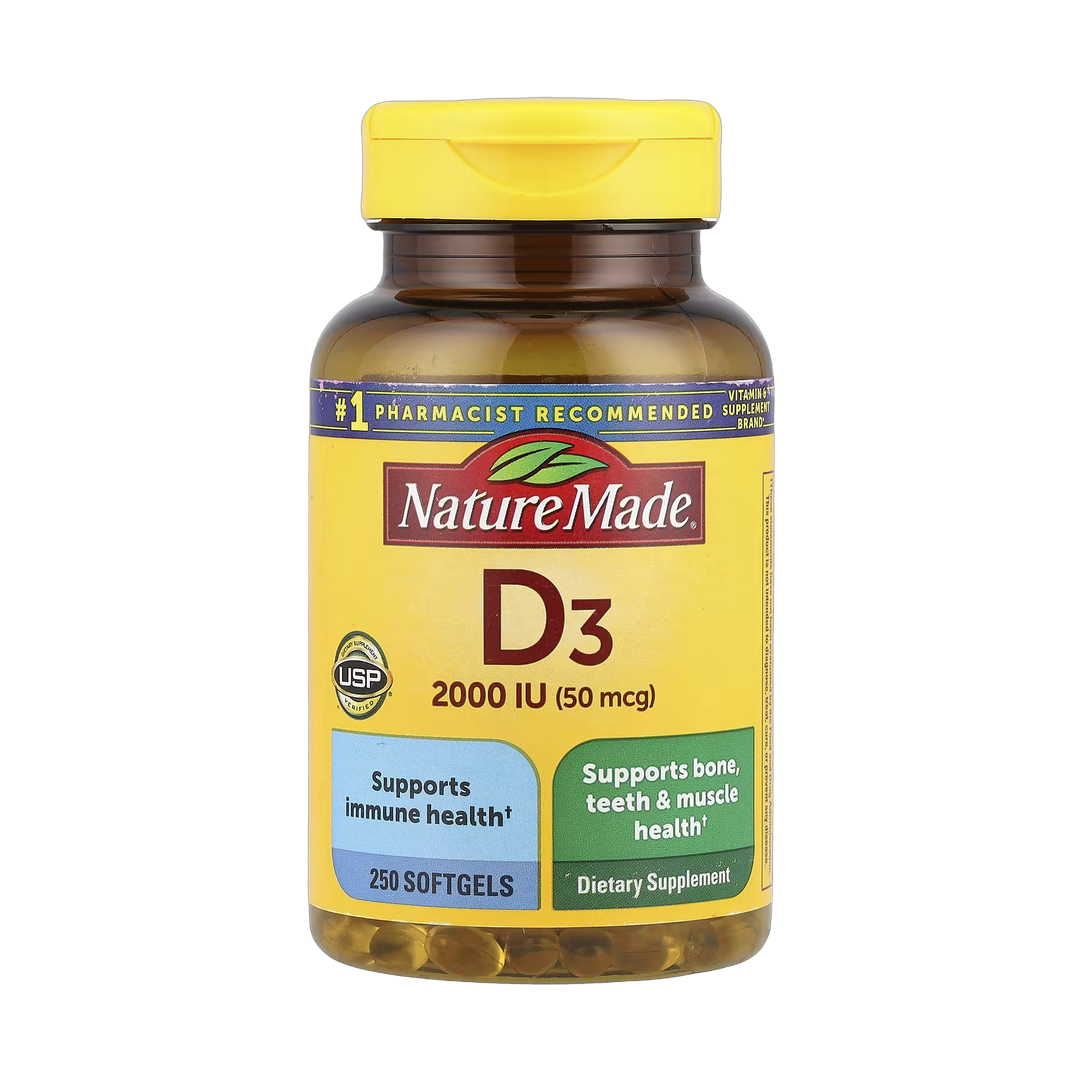 Nature Made, Vitamin D3, 50 mcg (2,000 IU), 250 Softgels