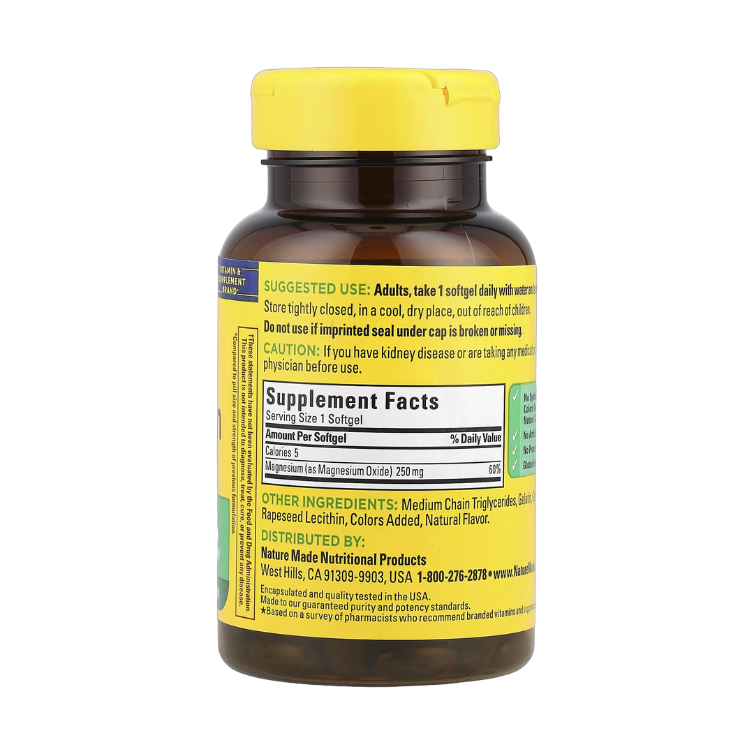 Nature Made, Magnesium, 250 mg, 90 Softgels
