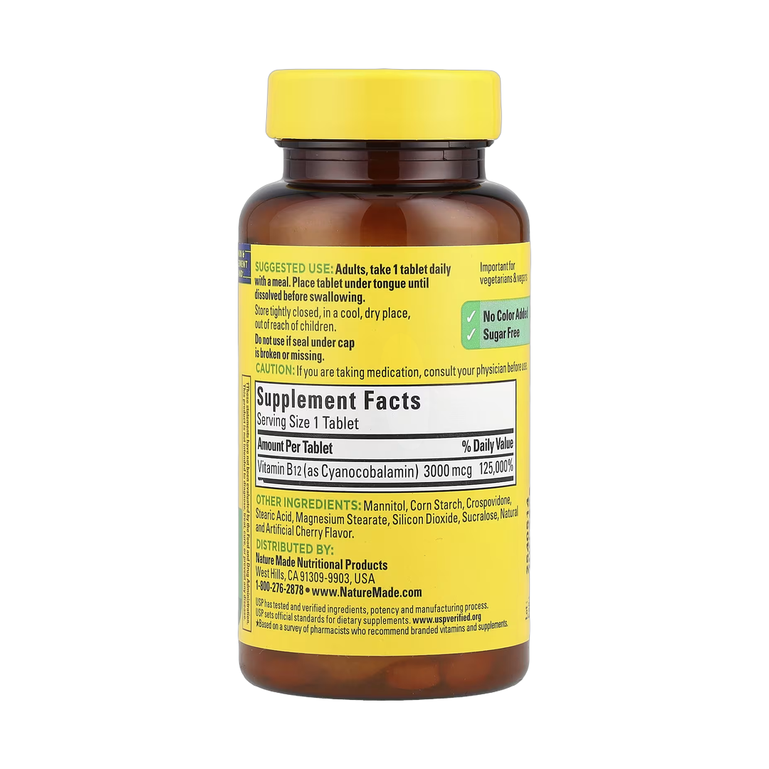 Nature Made, Vitamin B12, Fast Dissolve, Cherry, 3,000 mcg, 40 Tablets