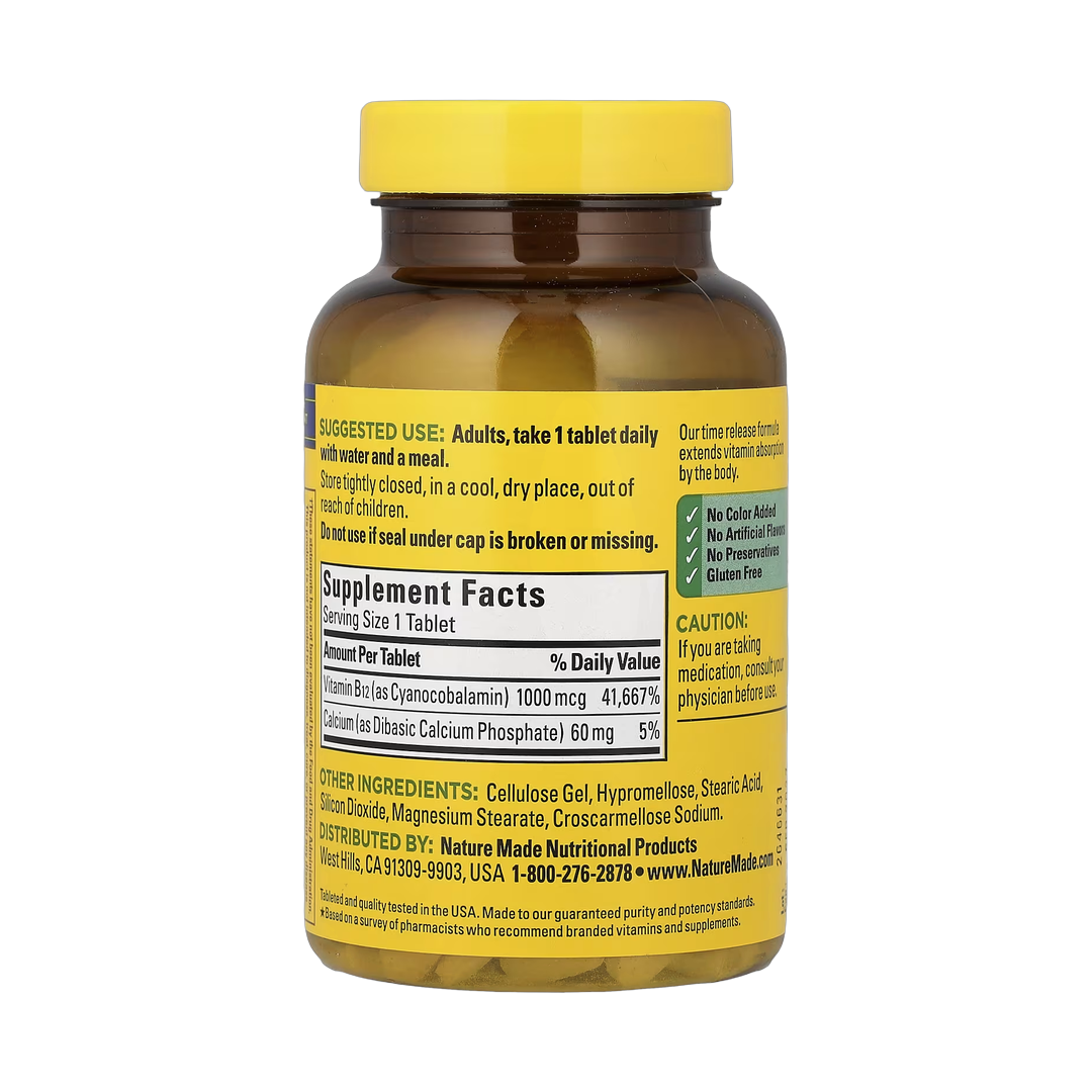Nature Made, B12, Time Release, 1,000 mcg, 160 Tablets