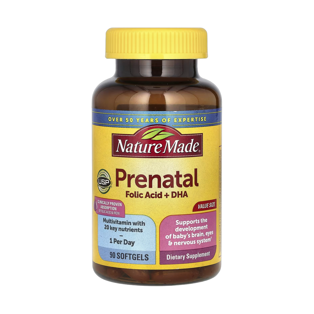 Nature Made, Prenatal Folic Acid + DHA, 90 Softgels