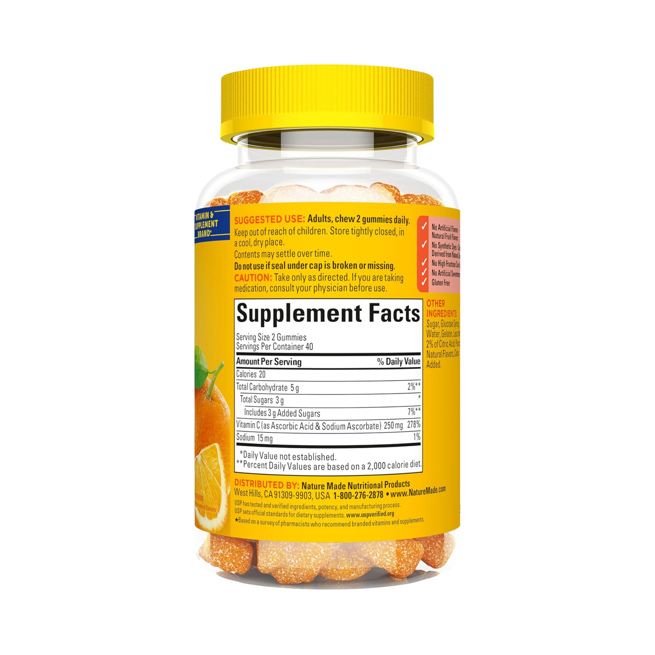 Nature Made, Vitamin C Gummies, Tangerine, 80 Gummies