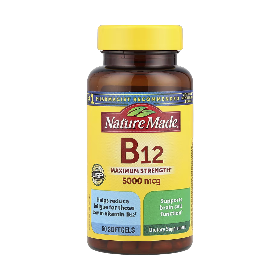 Nature Made, Vitamin B12, Maximum Strength, 5,000 mcg, 60 Softgels