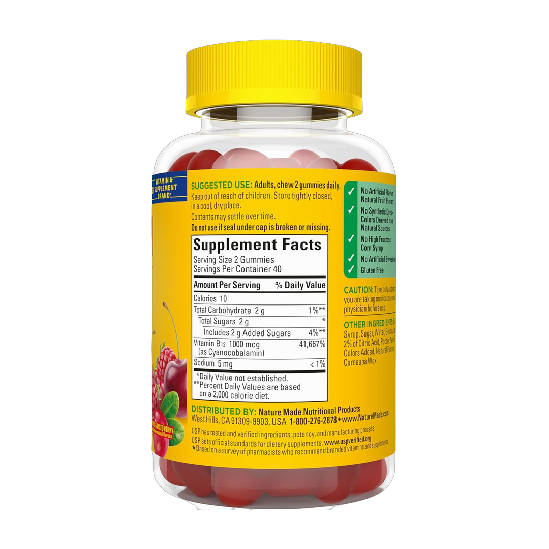 Nature Made, Vitamin B12, 1000 mcg, 80 Gummies