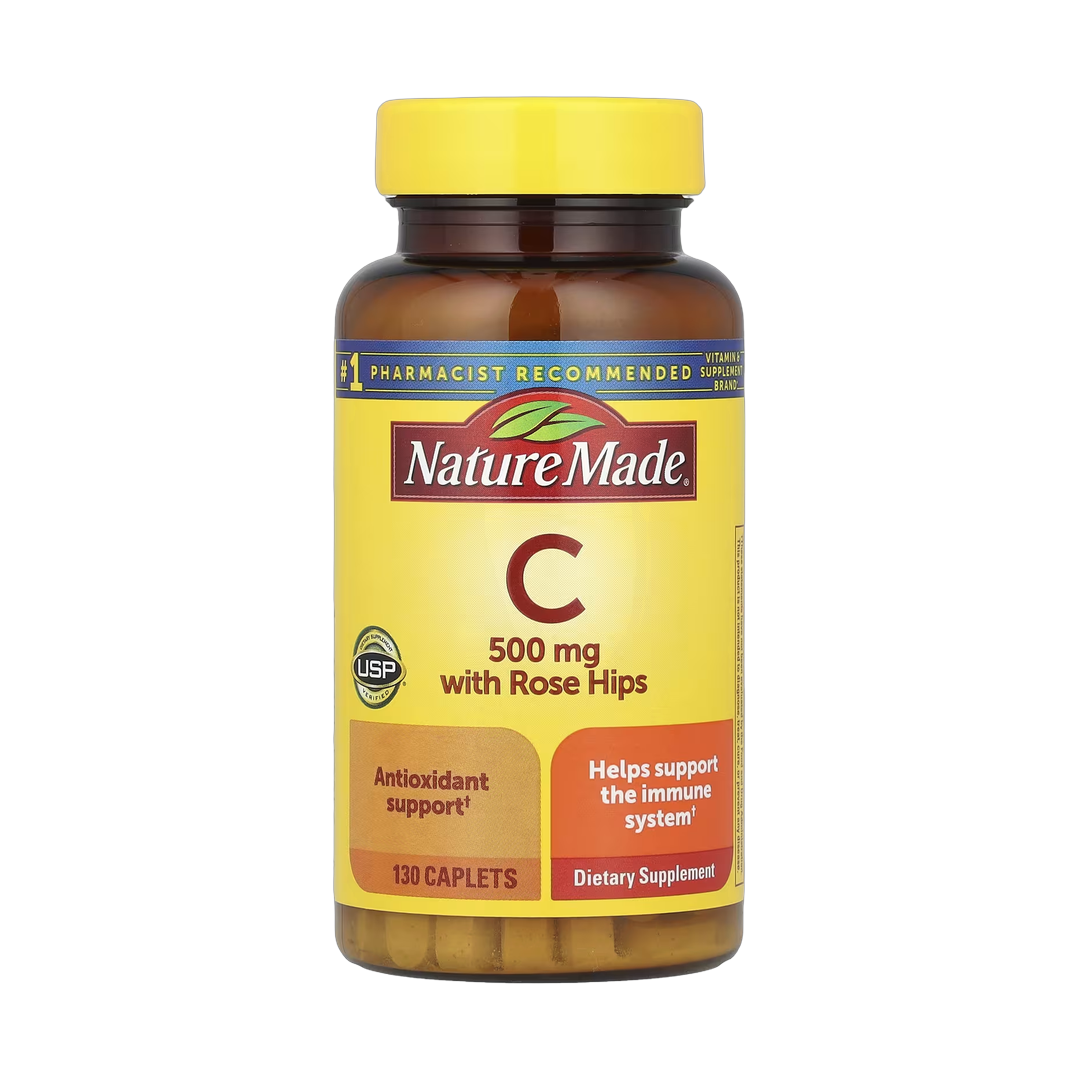 Nature Made, Vitamin C with Rose Hips, 500 mg, 130 Caplets