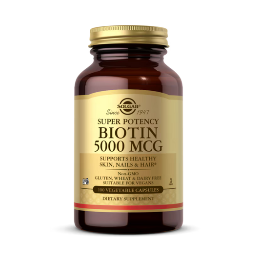 Solgar, Biotin, 5,000 Mcg, 100 Vegetable Capsules
