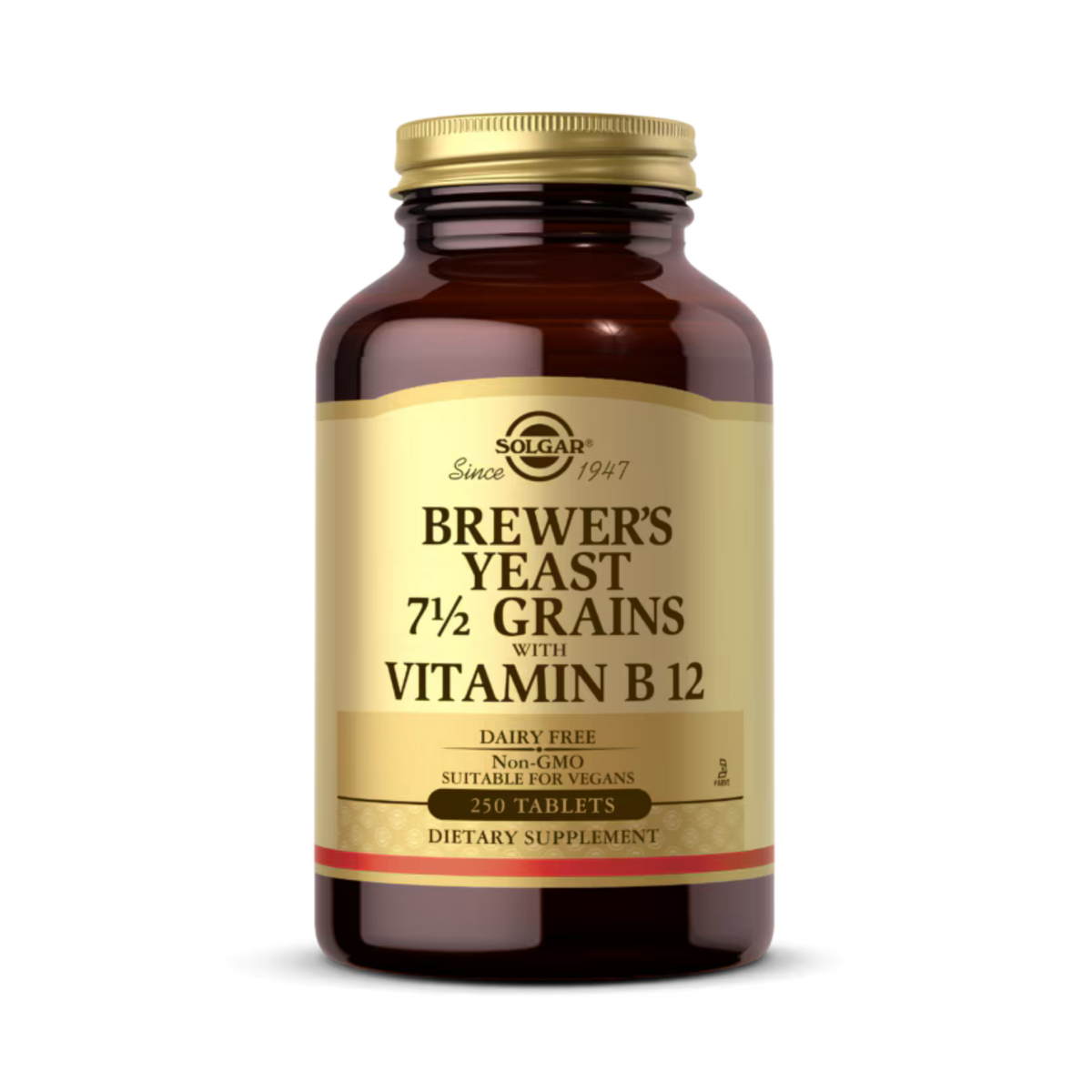 Solgar, Brewer's Yeast, 7 1/2 Grains with Vitamin B12, 250 Tablets