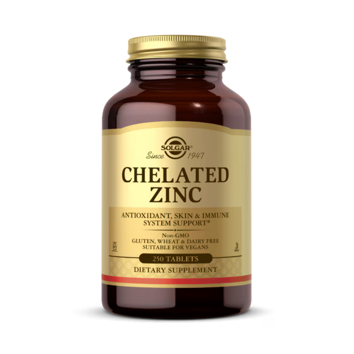 Solgar, Chelated Zinc, 22 Mg, 250 Tablets