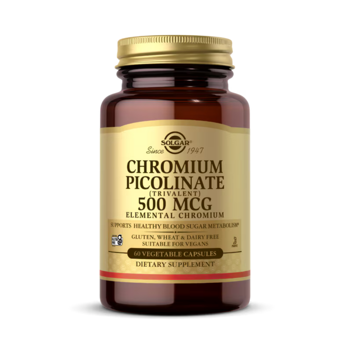 Solgar, Chromium Picolinate, 500 Mcg, 60 Vegetable Capsules