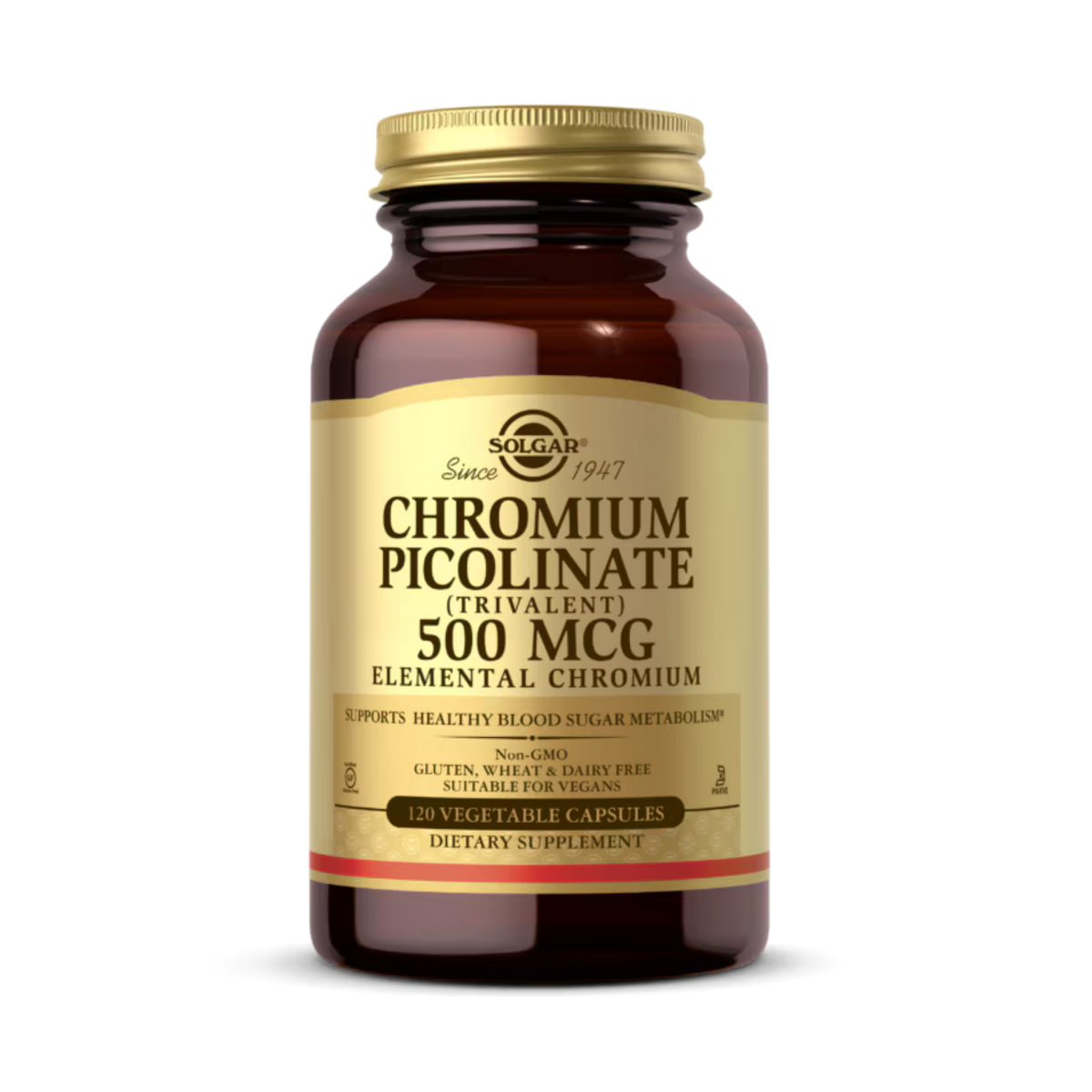 Solgar, Chromium Picolinate, 500 Mcg, 120 Vegetable Capsules