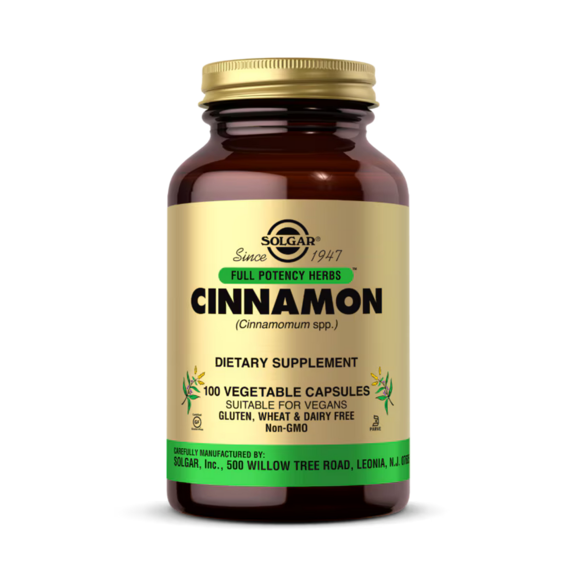 Solgar, Full Potency Herbs, Cinnamon, 100 Vegetable Capsules