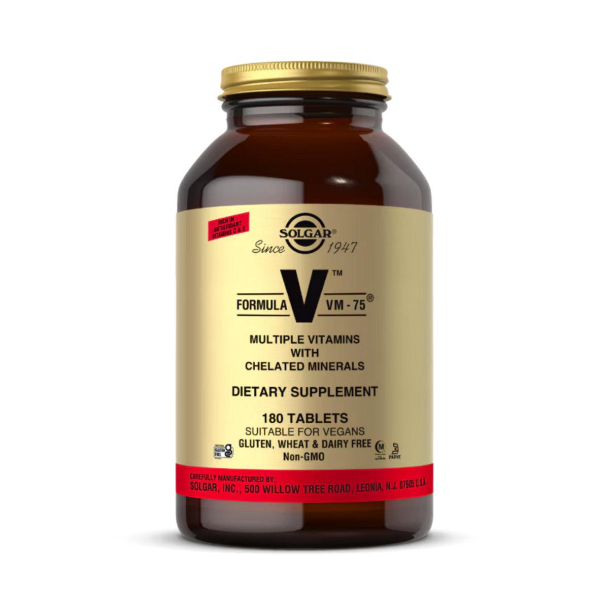Solgar, Formula V, VM-75, Multiple Vitamins with Chelated Minerals, 180 Tablets